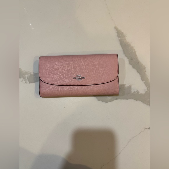 Coach Pebbled Leather Checkbook Wallet - Picture 1 of 5